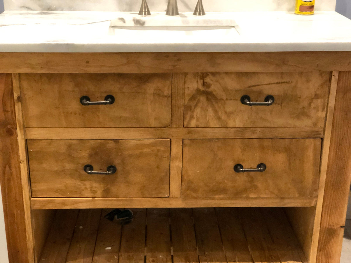 Farmhouse Bathroom Vanity with Flip Down Drawers – Farm and Egg