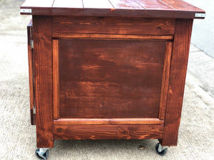 Outdoor Rolling Table for Large Big Green Egg or Kamado Joe - Cognac stain