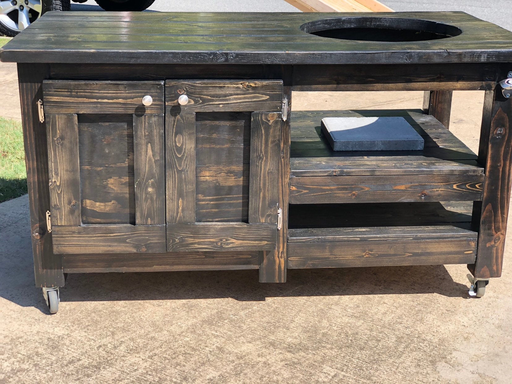 Big Green Egg Table - Ebony Stain