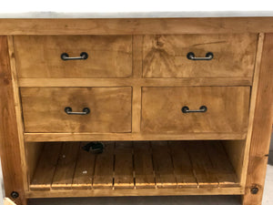 Farmhouse Bathroom Vanity with Flip Down Drawers