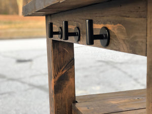Outdoor Rolling Grill Table for Large Big Green Egg or Kamado Joe - Kona stain
